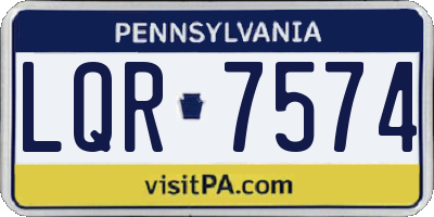 PA license plate LQR7574