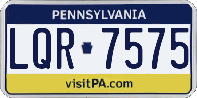 PA license plate LQR7575