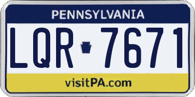 PA license plate LQR7671