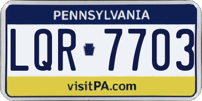 PA license plate LQR7703