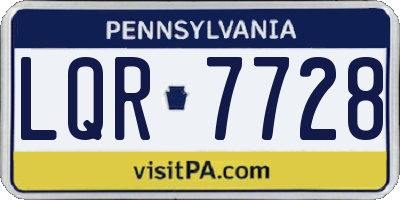 PA license plate LQR7728