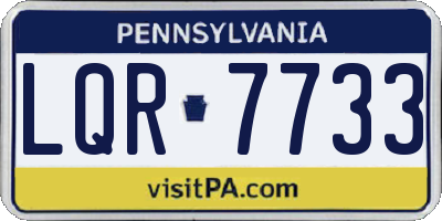 PA license plate LQR7733