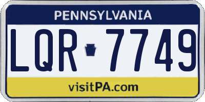 PA license plate LQR7749
