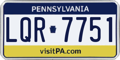 PA license plate LQR7751