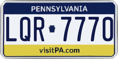 PA license plate LQR7770