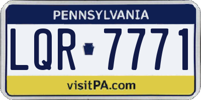 PA license plate LQR7771
