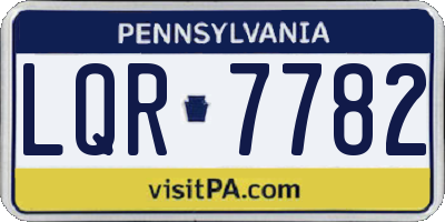 PA license plate LQR7782