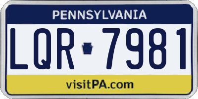 PA license plate LQR7981