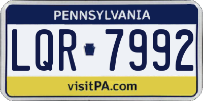 PA license plate LQR7992