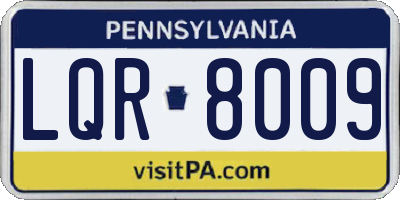 PA license plate LQR8009