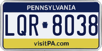 PA license plate LQR8038