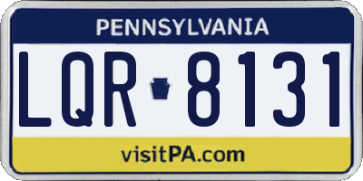 PA license plate LQR8131