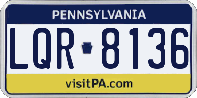 PA license plate LQR8136