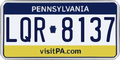 PA license plate LQR8137