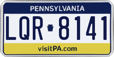 PA license plate LQR8141
