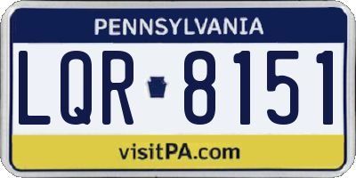 PA license plate LQR8151
