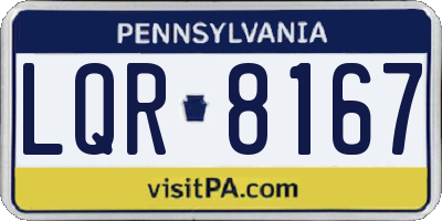 PA license plate LQR8167