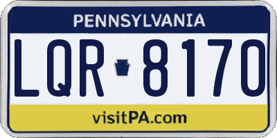 PA license plate LQR8170