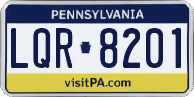 PA license plate LQR8201