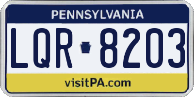 PA license plate LQR8203