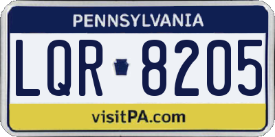 PA license plate LQR8205