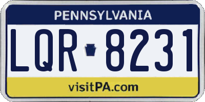 PA license plate LQR8231
