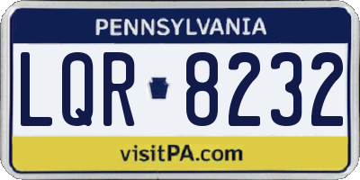 PA license plate LQR8232