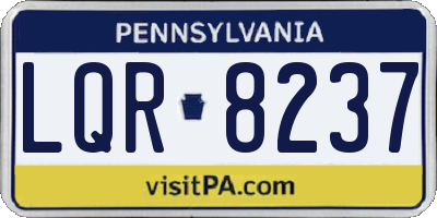 PA license plate LQR8237