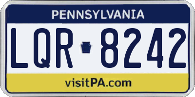 PA license plate LQR8242