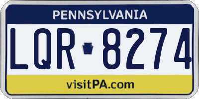 PA license plate LQR8274