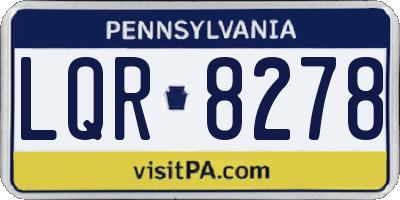 PA license plate LQR8278