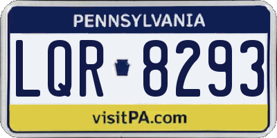 PA license plate LQR8293