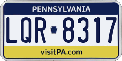 PA license plate LQR8317