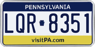 PA license plate LQR8351