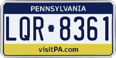 PA license plate LQR8361