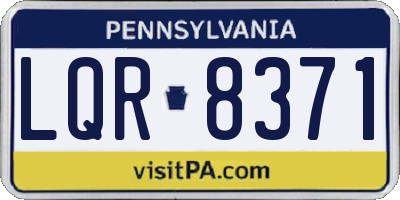 PA license plate LQR8371