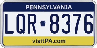 PA license plate LQR8376