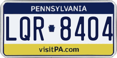 PA license plate LQR8404