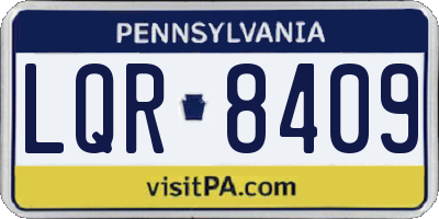 PA license plate LQR8409