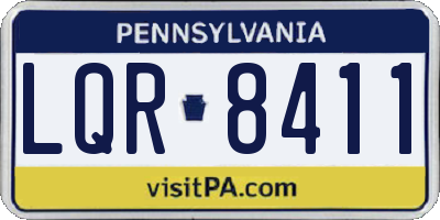 PA license plate LQR8411
