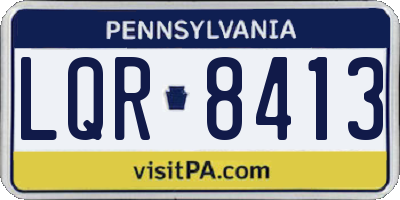 PA license plate LQR8413