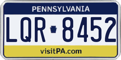 PA license plate LQR8452