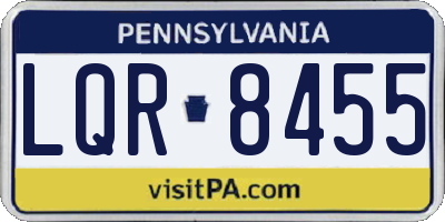 PA license plate LQR8455