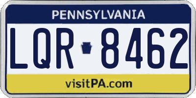 PA license plate LQR8462