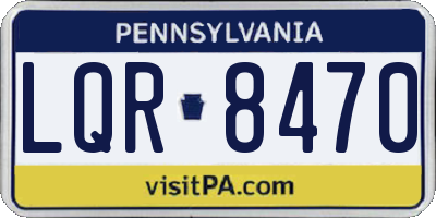 PA license plate LQR8470