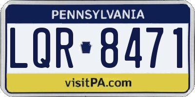 PA license plate LQR8471