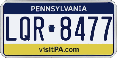 PA license plate LQR8477