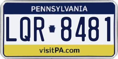 PA license plate LQR8481