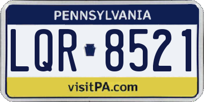 PA license plate LQR8521