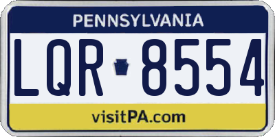 PA license plate LQR8554